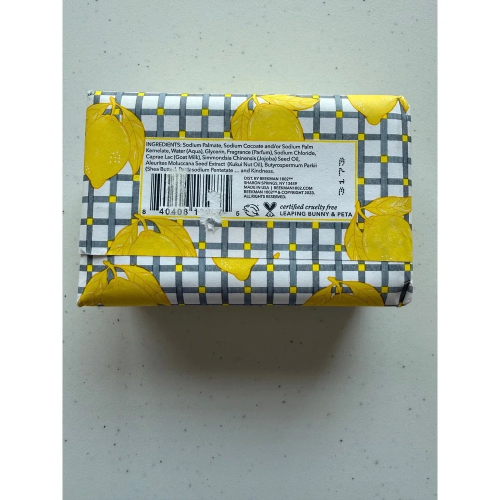 Beekman 1802 Sunshine Lemon Goat Milk Bar Soap Large 9 Oz New